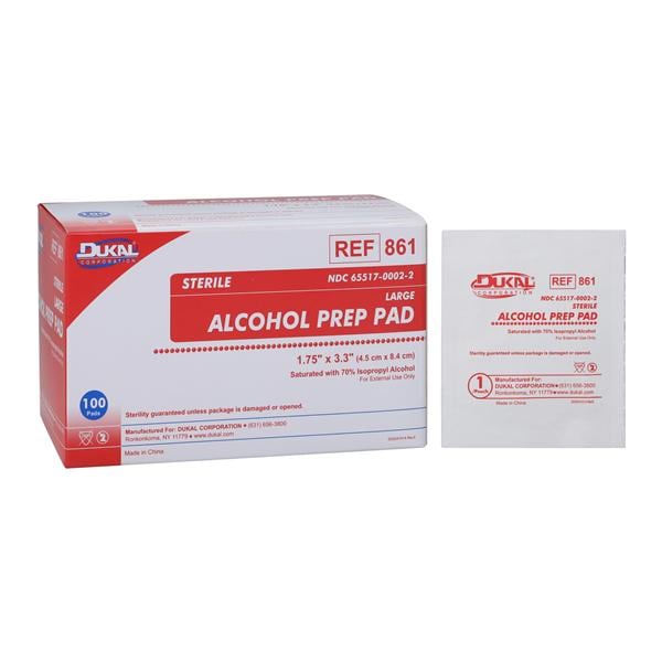 Alcohol Prep Pad 70% Isopropyl Alcohol 1.75x3.3", 10 BX/CA