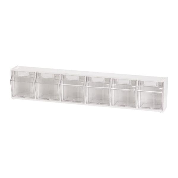 6-Bin Interlocking Tilt Storage System White Ea