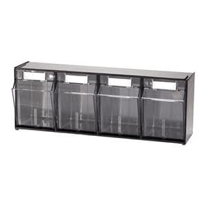 4-Bin Interlocking Tilt Storage System Black Ea