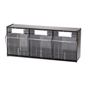 3-Bin Interlocking Tilt Storage Black Ea