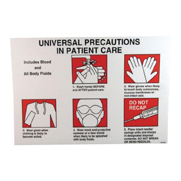 Universal Precaution 5x8" Informational Label 5/Pk