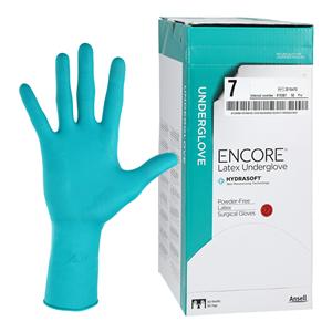 ENCORE Latex Underglove Surgical Gloves 7 Standard Green, 4 BX/CA