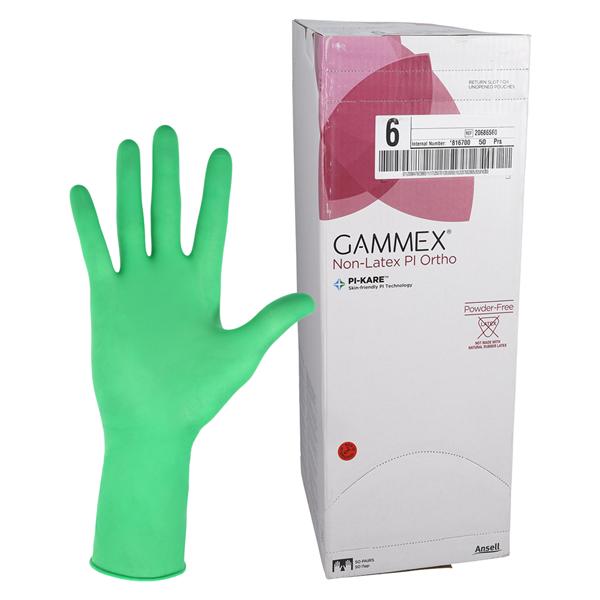 GAMMEX Non-Latex PI Ortho Polyisoprene Surgical Gloves 6 Standard Light Green, 4 BX/CA