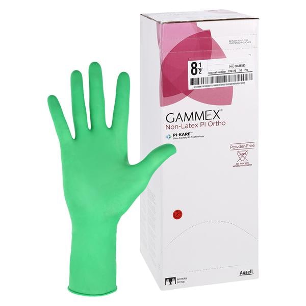 GAMMEX Non-Latex PI Ortho Polyisoprene Surgical Gloves 8.5 Standard Light Green, 4 BX/CA