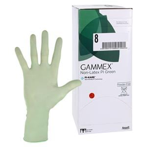 GAMMEX Non-Latex PI Green Polyisoprene Surgical Gloves 8 Standard Green