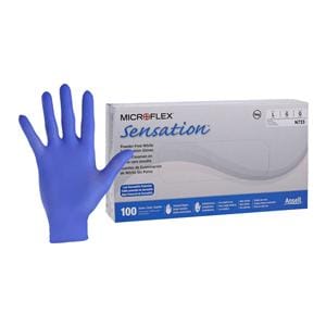 MICROFLEX Sensation Nitrile Exam Gloves Large Standard Blue Non-Sterile