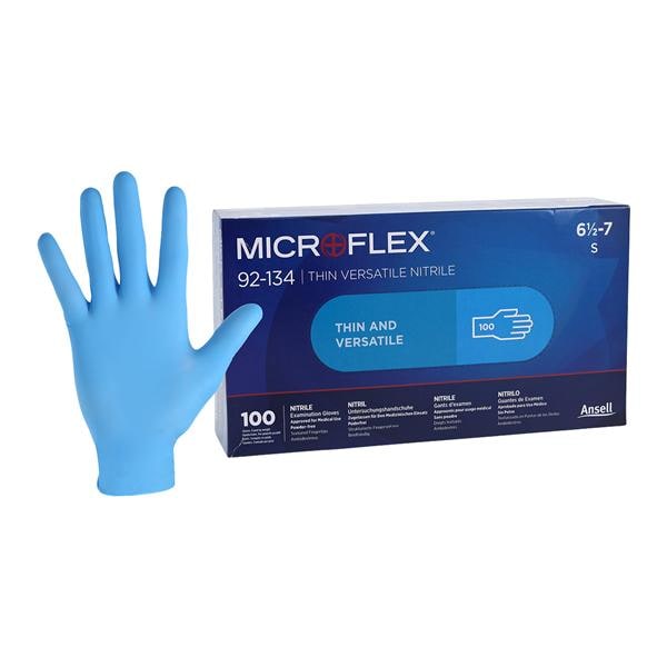 Microflex 92-134 Nitrile Exam Gloves Small Light Blue Non-Sterile