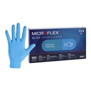 Microflex 92-134 Nitrile Exam Gloves Medium Light Blue Non-Sterile