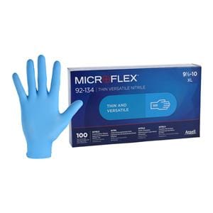 Microflex 92-134 Nitrile Exam Gloves X-Large Light Blue Non-Sterile
