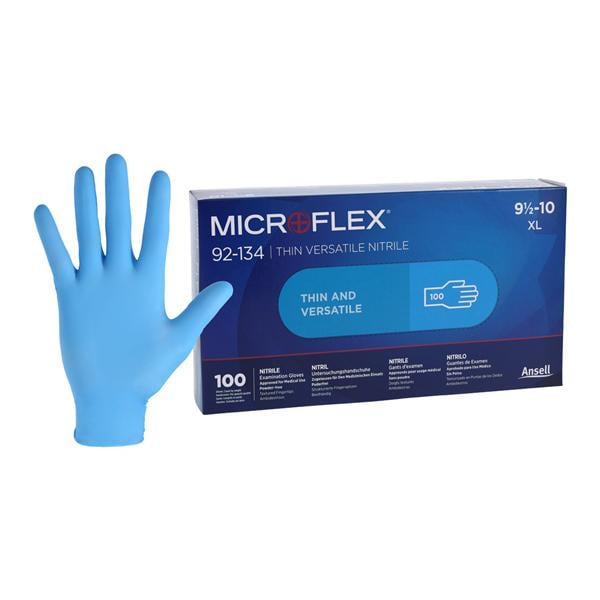 Microflex 92-134 Nitrile Exam Gloves X-Large Light Blue Non-Sterile