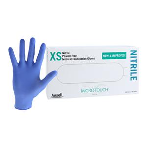 MICRO-TOUCH Nitrile Exam Gloves X-Small Standard Blue Non-Sterile