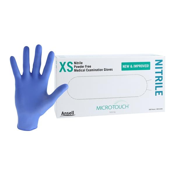 MICRO-TOUCH Nitrile Exam Gloves X-Small Standard Blue Non-Sterile