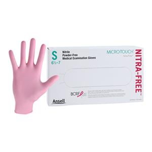 MICRO-TOUCH NitraFree Nitrile Exam Gloves Small Standard Pink Non-Sterile