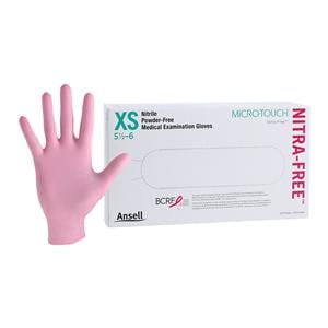 Micro-Touch NitraFree Nitrile Exam Gloves X-Small Pink Non-Sterile