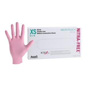 MICRO-TOUCH NitraFree Nitrile Exam Gloves X-Small Standard Pink Non-Sterile