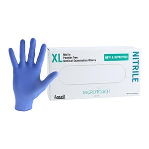 MICRO-TOUCH Nitrile Exam Gloves X-Large Standard Blue Non-Sterile