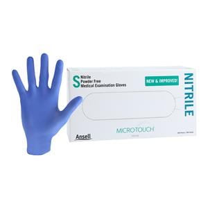 MICRO-TOUCH Nitrile Exam Gloves Small Standard Blue Non-Sterile