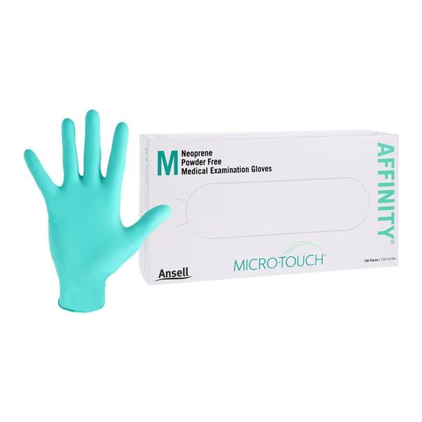 MICRO-TOUCH Affinity Neoprene Exam Gloves Medium Standard Green Non-Sterile