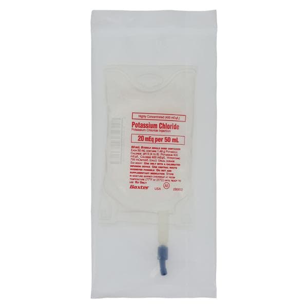 Potassium Chloride Injection 20mEq Highly Concentrated Bag 50mL 24/Ca