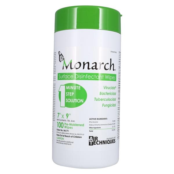 Monarch Disinfectant Wipes X-Large Canister 100/Cn, 12 CN/CA