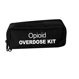 Narcan Opiod Overdose Bag 7.5x2x3.5" Black Zipper Closure No Handle