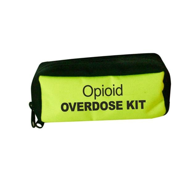 Narcan Opiod Overdose Bag 7.5x2x3.5" Yellow Zipper Closure No Handle