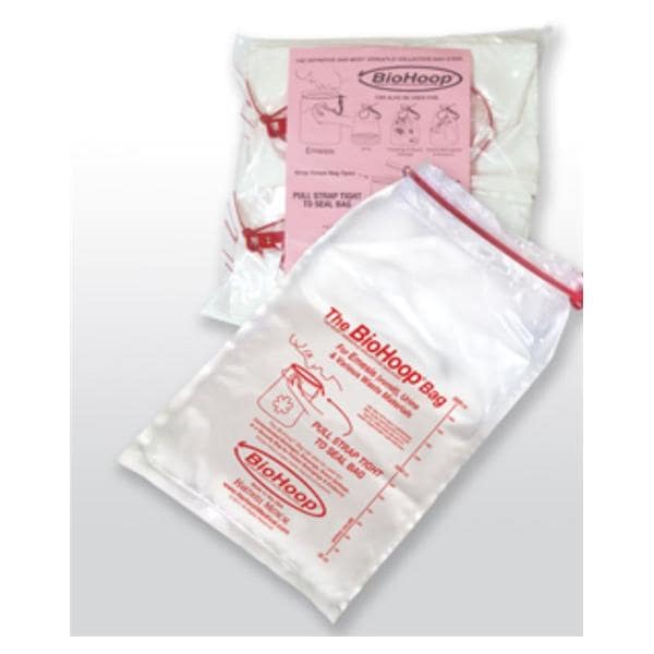 BioHoop Emesis/Collection Bag 1.5mil 8x13-3/4" Clear Strp Plypro 40/Ca