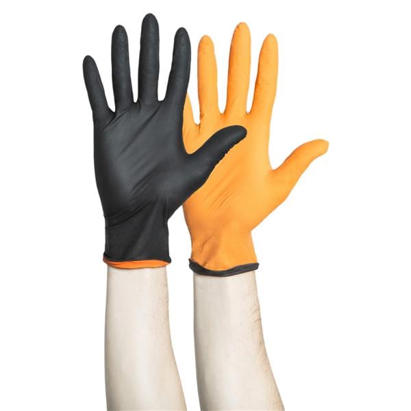 Black-Fire Nitrile Exam Gloves X-Small Black / Orange Non-Sterile, 10 BX/CA