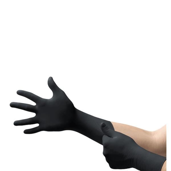 MICROFLEX MidKnight Xtra Nitrile Exam Gloves Small Extended Black Non-Sterile, 10 BX/CA