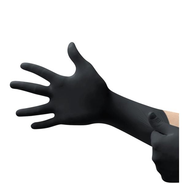 Midknight XTRA Nitrile Exam Gloves X-Large Extended Black Non-Sterile