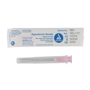 Hypodermic Needle 18gx1-1/2" Pink Conventional 100/bx, 10 BX/CA