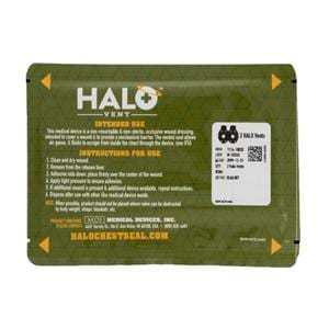 Halo Hydrogel/Polyurethane Film IFAK Chest Seal 5x7" Non-Sterile LF