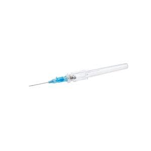 TrueSafe Blood Control IV Catheter Push Button 22 Gauge 1" Blue 50/Bx, 4 BX/CA