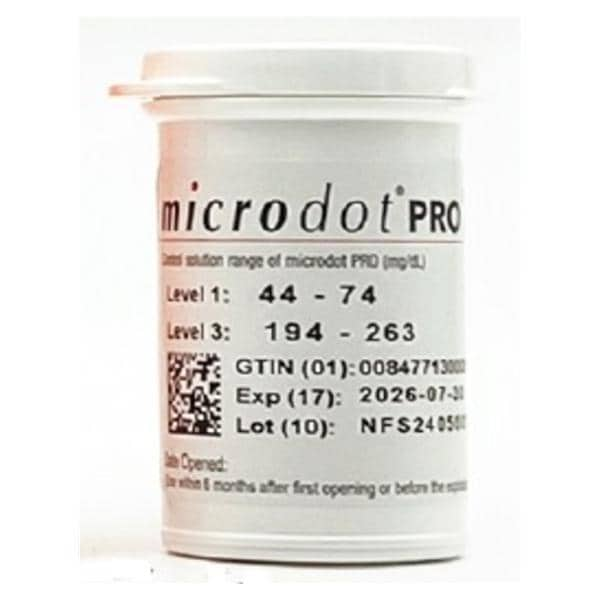 Microdot PRO Blood Glucose Test Strips 25/Bx, 10 BX/CA