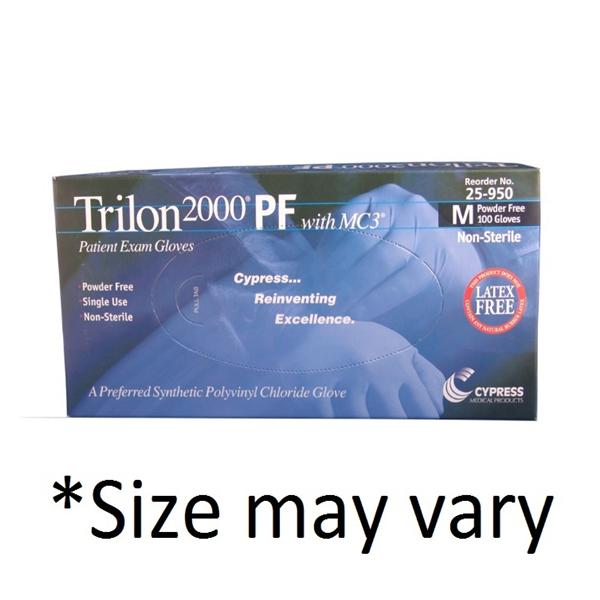 Trilon 2 MC3 Vinyl Exam Gloves Small Ivory Non-Sterile