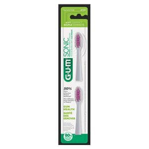 GUM Sonic Brush Heads Refill White 2/Package 4/Pk