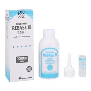 Rebase III Reline Material Rebase Repair Heat Cure Light Pink 80Gm/Bt