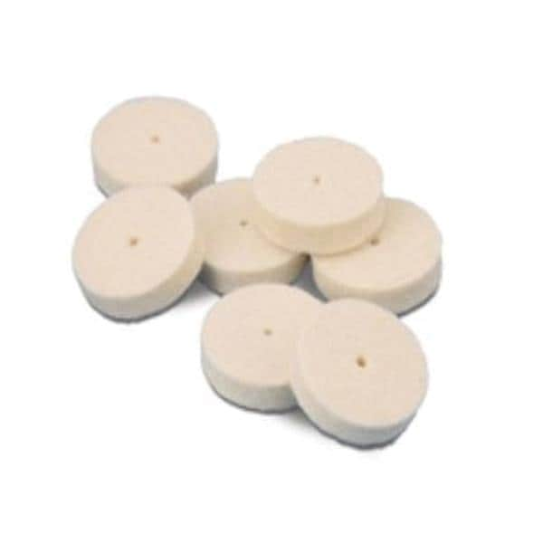 Felt Wheels Pin Hole Center Soft 1/2 x 1/8" 100/Bx