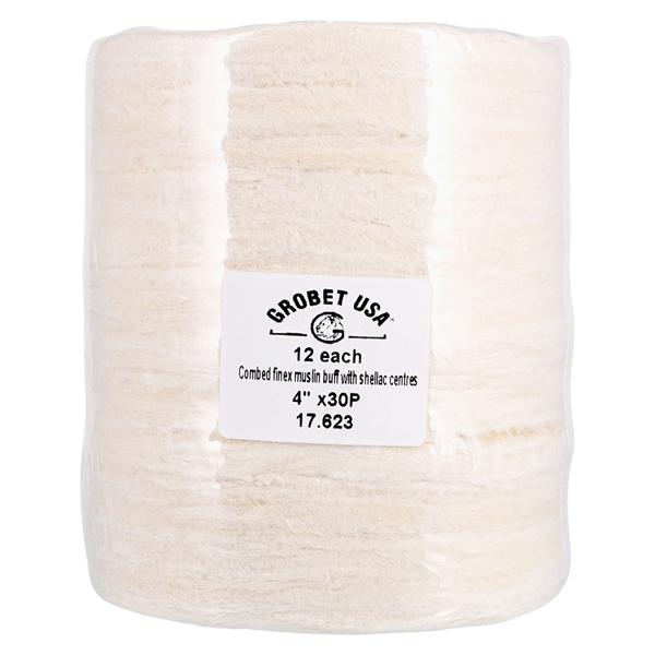 Muslin Buff Shellac Center 4" x 30 Ply 12/Pk