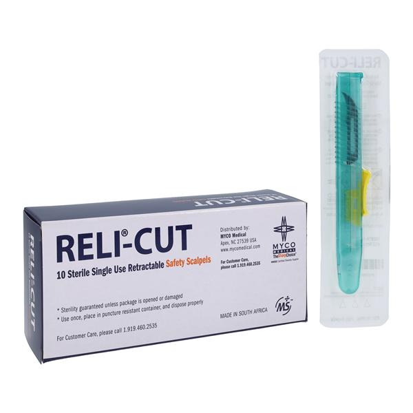 Reli Disposable Safety Surgical Scalpel #12 Plastic/Stainless Steel Sterile