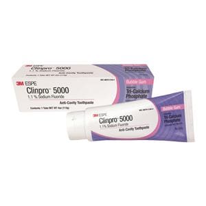 3M™ Clinpro™ 5000 Toothpaste 4 oz Bubblegum 1.1% Sodium Fluoride 4oz/Tb