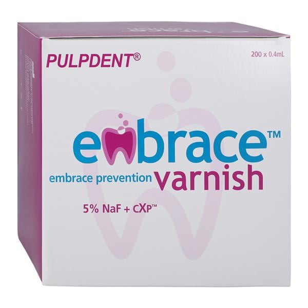 Embrace Fluoride Varnish Bulk Pack 5% NaF 0.4 mL Bubblegum 200/Bx