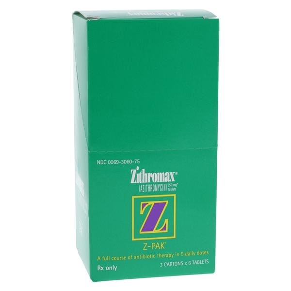 Zithromax Tablets 250mg Blister Pack 18/Package Each