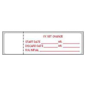 Label Paper I.V. Set Change White 3/4x3" 1000/BX