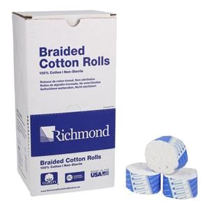 Braided Cotton Roll 1.5 in Non Sterile 1000/Bx, 12 BX/CA