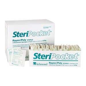 Steripocket Rayon/Polyester Blend Gauze Sponge 2x2" 8 Ply Sterile