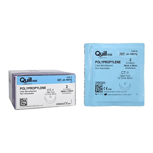 Quill Suture 2 24x24cm Polypropylene Monofilament HRT36 Clear 12/Bx