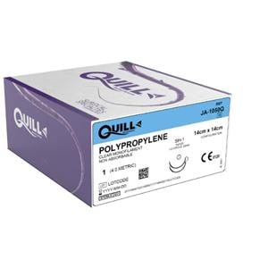 Quill Suture 1 14x14cm Polypropylene Monofilament SH-1 Clear 12/Bx