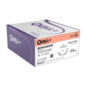 Quill Monoderm Suture 0 45x45cm Polyglecaprone Monofilament CP-1 Clear 12/Bx