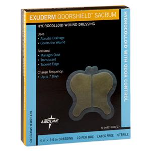 Exuderm OdorShield Hydrocolloid Odor Control Dressing 4x3-3/5" Absorbent LF